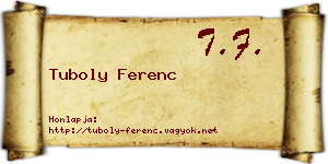 Tuboly Ferenc névjegykártya